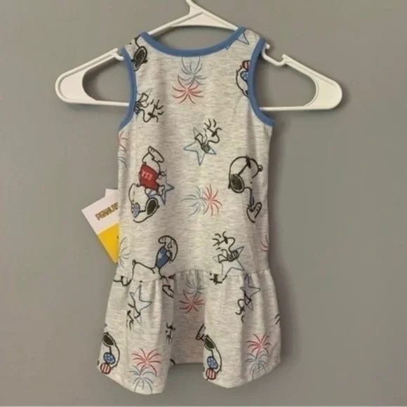 NWT. PEANUTS Girls’ Snoopy and Woodstock USA Dress - Picture 3 of 4